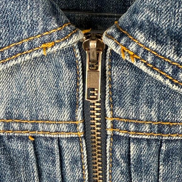 VTG Ezra Fitch Womens Blue Distressed Y2K 90s Abercrombie Denim Jacket Sz S NWOT - Picture 9 of 11